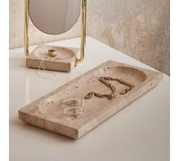 AYTM Regina bowl, length 40 cm, width 16 cm, travertine