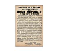 AYTREDF 1916 Proclamation of The Irish Republic - 1916 Rising Ireland Independence Art Canvas Poster Bedroom Decor Landscape Office Room Decor Gift 12x18inch(30x45cm)