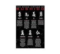 AYTREDF Aesthetic Room Poster, Command Line, Bushido Seven Virtue Canvas, Bedroom Decoration, Landscape Office Room 16x24inch(40x60cm)