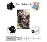 AYTREDF Anime Final Fantasy Vii Ecchi Canvas Poster Wall Art Decor Print Picture Paintings for Living Room Bedroom Decoration 08x12inch(20x30cm)