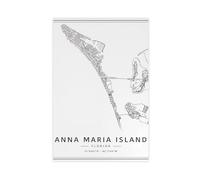 AYTREDF Anna Maria Island Florida Street Acrylic Glass Road Map Canvas Poster Bedroom Decor Landscape Office Room Decor Gift 16x24inch(40x60cm)