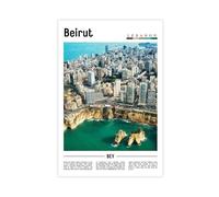 AYTREDF Beirut Print Poster Art Mural Decoration Gift City Landscape Canvas Poster Bedroom Decor Landscape Office Room Decor Gift 08x12inch(20x30cm)