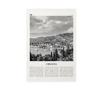 AYTREDF Croatia Black And White, Hrvatska, Zagreb, Balkan Canvas Poster Bedroom Decor Landscape Office Room Decor Gift 24x36inch(60x90cm)