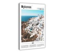 AYTREDF Famous Landscapes from The Europe Are Mykonos Canvas Poster Wall Art Decor Print Picture Paintings for Living Room Bedroom Decoration 16x24inch(40x60cm)