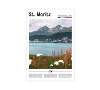 AYTREDF Famous Landscapes from The Europe Are St. Moritz Canvas Poster Wall Art Decor Print Picture Paintings for Living Room Bedroom Decoration 20x30inch(50x75cm)