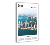 AYTREDF Famous Landscapes from The Middle East Are Doha Canvas Poster Wall Art Decor Print Picture Paintings for Living Room Bedroom Decoration 20x30inch(50x75cm)