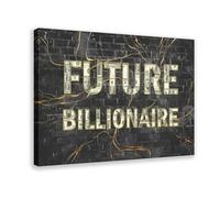 AYTREDF Future Billionaire Motivational Multi Panel Inspirational Success Millionaire Goal - Friends Kids Men Women Canvas Poster Bedroom Decor Landscape Office Room Decor Gift 20x30inch(50x75cm)