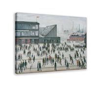 AYTREDF Going to The Match by L. S. Lowry Retro Poster Vintage Art Decro Canvas Poster Wall Art Decor Print Picture Paintings for Living Room Bedroom Decoration 08x12inch(20x30cm)