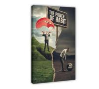 AYTREDF Habit Is A Power Inspirational Life Philosophy Canvas Poster Wall Art Decor Print Picture Paintings for Living Room Bedroom Decoration 12x18inch(30x45cm)