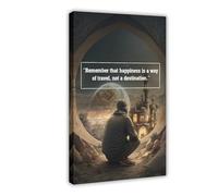 AYTREDF Happiness Is A Journey Not A Destination Inspirational Life Insights Canvas Poster Bedroom Decor Landscape Office Room Decor Gift 16x24inch(40x60cm)