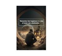 AYTREDF Happiness Is A Journey Not A Destination Inspirational Life Insights Canvas Poster Bedroom Decor Landscape Office Room Decor Gift 24x36inch(60x90cm)