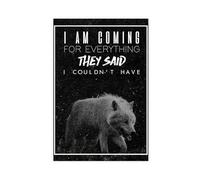 AYTREDF Inspirational Canvas, Success Quotes, Inspirational for Everything, Wolf Poster, Never Give Up Logo, Office, Living Room, Bedroom Decoration 16x24inch(40x60cm)
