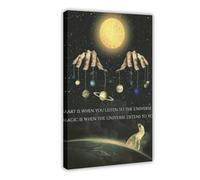 AYTREDF Inspirational Quotes ART IS WHEN YOU LISTEN TO THE UNIVERSEMAGIC IS WHEN THE UNIVERSE LISTENS TO YOU Canvas Poster Bedroom Decor Landscape Office Room Decor Gift 24x36inch(60x90cm)