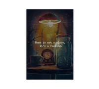 AYTREDF Inspirational Quotes Home Is Not A Place It's A Feeling Canvas Poster Bedroom Decor Landscape Office Room Decor Gift 08x12inch(20x30cm)
