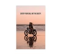 AYTREDF Inspirational Quotes SATISFY YOUR SOUL. NOT THE SOCIETY. Canvas Poster Wall Art Decor Print Picture Paintings for Living Room Bedroom Decoration 16x24inch(40x60cm)