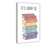 AYTREDF It's Ok, It's Ok to Not Feel Well Poster Be Yourself Mental Health Motivation for Kids Canvas Poster Bedroom Decor Landscape Office Room Decor Gift 24x36inch(60x90cm)