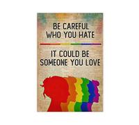 AYTREDF Lgbt Be Careful Who You Hate It Could Be Someone You Love Dictionary Wall Art Canvas Poster Wall Art Decor Print Picture Paintings for Living Room Bedroom Decoration 16x24inch(40x60cm)