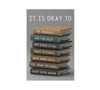 AYTREDF No need to be perfect inspirational poster, children's classroom, motivational quotes, educational canvas 20x30inch(50x75cm)