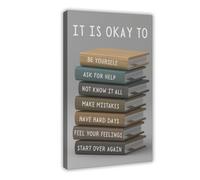 AYTREDF No need to be perfect inspirational poster, children's classroom, motivational quotes, educational canvas 20x30inch(50x75cm)