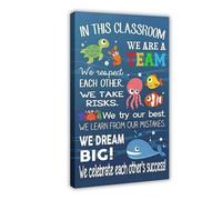 AYTREDF Ocean Classroom Teacher Poster In This Classroom We Are Team Canvas Poster Wall Art Decor Print Picture Paintings for Living Room Bedroom Decoration 20x30inch(50x75cm)