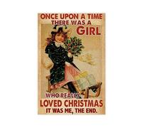 AYTREDF Once Upon A Time There Was A Girl Who Really Loved Christmas Canvas Poster Bedroom Decor Landscape Office Room Decor Gift 24x36inch(60x90cm)