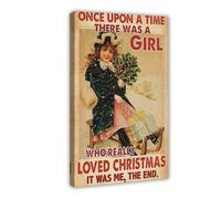 AYTREDF Once Upon A Time There Was A Girl Who Really Loved Christmas Canvas Poster Bedroom Decor Landscape Office Room Decor Gift 24x36inch(60x90cm)