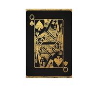 AYTREDF Queen Of Spades Poster Ou,Black Queen Playing Card, Texas Holdem, Omaha Poker Canvas Poster Bedroom Decor Landscape Office Room Decor Gift 12x18inch(30x45cm)