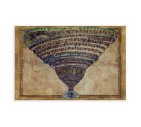 AYTREDF Sandro Botticelli The Map of Hell. Divine Comedy Renaissance Masterpiece (2) Canvas Poster Bedroom Decor Landscape Office Room Decor Gift 16x24inch(40x60cm)