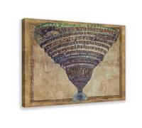 AYTREDF Sandro Botticelli The Map of Hell. Divine Comedy Renaissance Masterpiece (2) Canvas Poster Bedroom Decor Landscape Office Room Decor Gift 16x24inch(40x60cm)