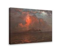 AYTREDF Ship at Sunset Frederic Edwin Church Poster Canvas Poster Bedroom Decor Landscape Office Room Decor Gift 08x12inch(20x30cm)