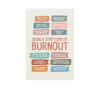AYTREDF Signs & Symptoms of Burnout, Counseling Office Decor, Mental Health Print Canvas Poster Wall Art Decor Print Picture Paintings for Living Room Bedroom Decoration 12x18inch(30x45cm)