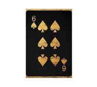 AYTREDF Six Of Spades Poster Ou, Casino Playing Cards, Black 6 Playing Card, Poker, Texas Holdem, Omaha Poker Canvas Poster Bedroom Decor Landscape Office Room Decor Gift 16x24inch(40x60cm)