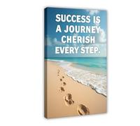 AYTREDF SUCCESS IS A JOURNEY CHERISH EVERY STEP Inspirational Quotes Canvas Poster Bedroom Decor Landscape Office Room Decor Gift 24x36inch(60x90cm)