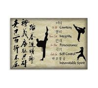 AYTREDF The Five Principles of Taekwondo Canvas Poster Wall Art Decor Print Picture Paintings for Living Room Bedroom Decoration 08x12inch(20x30cm)
