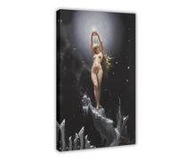 AYTREDF The Pole Star Standing Under A Bright Star Universe by Luis Ricardo Falero Poster Nudie Women Canvas Art Canvas Poster Bedroom Decor Landscape Office Room Decor Gift 16x24inch(40x60cm)