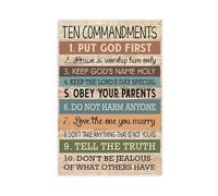 AYTREDF The Ten Commandments Bible, scriptures, Christian children's, boys', and girls' bedrooms, God's wall decoration, front inspiration living room bedroom canvas poster 20x30inch(50x75cm)