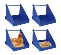 Ayuanb 4 Pack Nesting Boxes for Chickens, Chicken Nesting Box for Laying Eggs, Durable Chicken Laying Nest Box for Hens, Ducks and Poultry, Blue