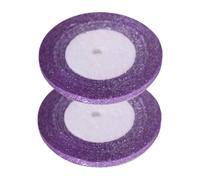 Ayuduots 2Roll 6mm Glitter Satin Ribbon, 25Yards Double Faced Ribbon for Gift Wrapping Hair Bows Party Decoration - Purple