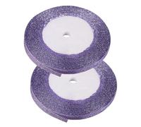 Ayuduots 2Roll 6mm Glitter Satin Ribbon, 25Yards Double Faced Ribbon for Gift Wrapping Hair Bows Party Decoration - Light Purple