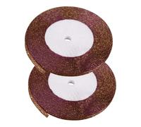 Ayuduots 2Roll 6mm Glitter Satin Ribbon, 25Yards Double Faced Ribbon for Gift Wrapping Hair Bows Party Decoration - Dark Purple