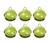 Ayuduots 6pcs 22mm Round Metal Jingle Bells, Decorative Craft Bells for Wreath Jewelry Making Ornaments - Green