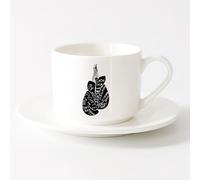 AYUEHBN Ceramic Cup Boxing Gloves Boxer Fight Club Motivational Words （6oz/175ml） Ceramic Coffee Mug for Cappuccino Tea, Milk,，Sets Tea Cup with Saucers (White)