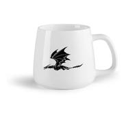 AYUEHBN Ceramic Fruit Cup Ceramic Cup for Coffee Tea Cocoa Dragon Flying Fantasy Monsters （14oz/400ml Cappuccino, Latte Macchiato, Tea, Espresso