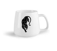 AYUEHBN Ceramic Fruit Cup Ceramic Cup Panther Wild Cat Jungle Tribal Animal Predator （14oz/400ml for Coffee, Soup, Tea, Milk, Latte, hot Cocoa, Ladies, Men