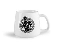 AYUEHBN Ceramic Fruit Cup Ceramic Cup Strong Man Strength Circuit Muscles Fighter Fight （14oz/400ml Dishwasher Microwave Safe,for Office and Home