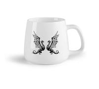 AYUEHBN Ceramic Fruit Cup Ceramic Tea Cup Celtic Dragons Fantasy Myth Monster Animal （14oz/400ml for Coffee, Soup, Tea, Milk, Latte, hot Cocoa, Ladies, Men