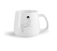 AYUEHBN Ceramic Fruit Cup Coffee Cup Sex Appeal Retro Woman Lady Chicago Beautiful Girl （14oz/400ml Dishwasher Microwave Safe,for Office and Home