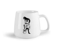AYUEHBN Ceramic Fruit Cup Coffee & Hot Drinks Calavera Mexican Day of The Dead Mariachi Guitarist （14oz/400ml for Home or Work