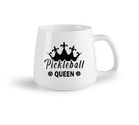 AYUEHBN Ceramic Fruit Cup Coffee Milk Tea Ceramic Mugs Pickleball Queen Crown Sport Game （14oz/400ml Stylish & Durable - Microwave & Dishwasher Safe