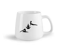 AYUEHBN Ceramic Fruit Cup Cool Mugs and Cups Yoga Style Lotus Pose Beautiful Girls Healthy Life （14oz/400ml for Hot Beverages, Latte, Cappuccino